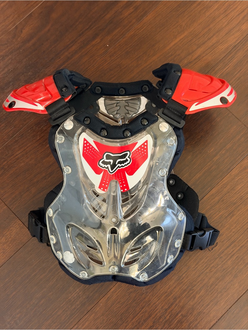 Fox Black and Clear Protective Chest Panel Youth Small Unisex